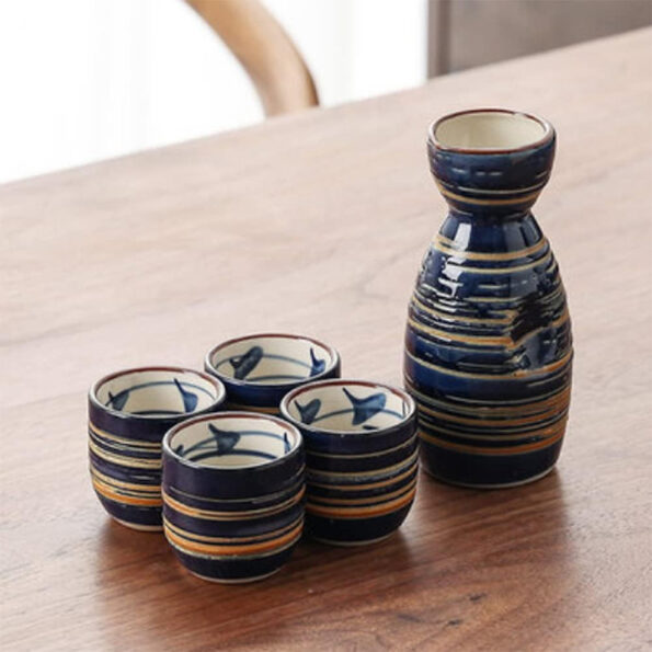 5-Piece Blue Sake Set