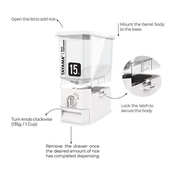 33 lbs. Capacity Rice Dispenser (15kg)