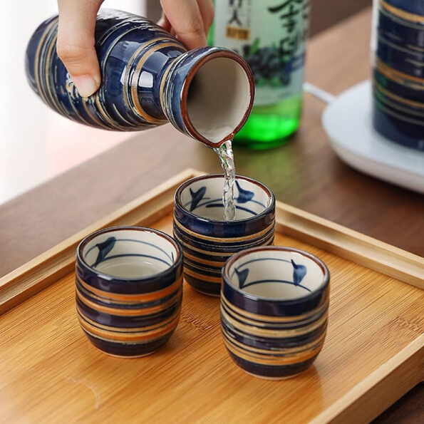 5-Piece Blue Sake Set