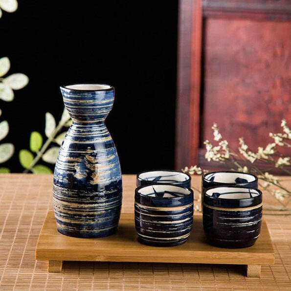 5-Piece Blue Sake Set