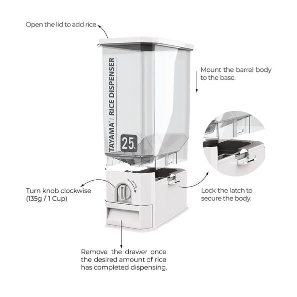 55 lbs. Capacity Rice Dispenser (25kg)